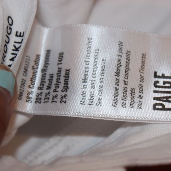 Paige White Verdugo Ankle Skinny Jeans Women Size 26 - Picture 13 of 16